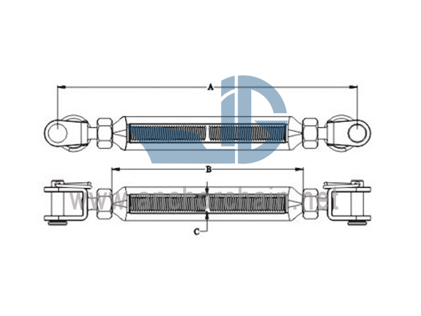Turnbuckle marko mota azkoin-baraila SS304 EDO SS316rekin